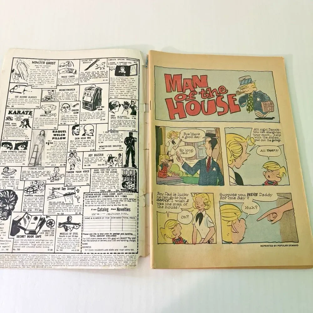 Dennis the Menace Bonus Magazine Comic Book 1972 Wish I Was Book Hank Ketchum